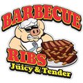 Signmission Barbecue Ribs Decal Concession Stand Food Truck Sticker, 24" x 10", D-DC-24 Barbecue Ribs19 D-DC-24 Barbecue Ribs19